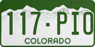 CO license plate 117PIO