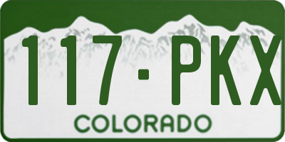 CO license plate 117PKX