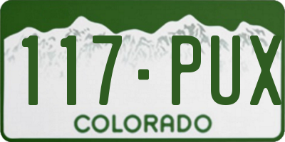 CO license plate 117PUX