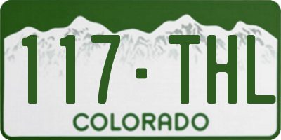 CO license plate 117THL