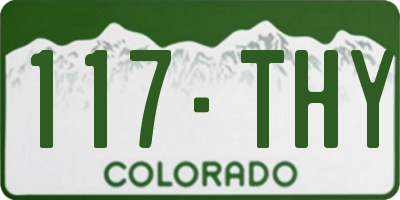 CO license plate 117THY