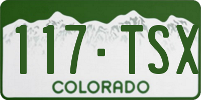 CO license plate 117TSX