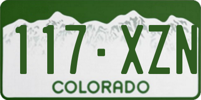 CO license plate 117XZN