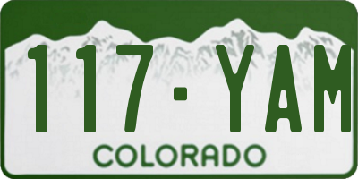 CO license plate 117YAM