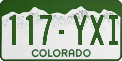 CO license plate 117YXI