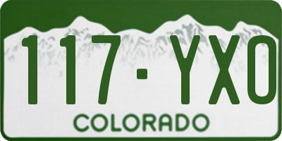CO license plate 117YXO