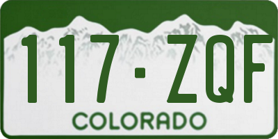 CO license plate 117ZQF