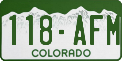 CO license plate 118AFM