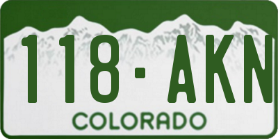CO license plate 118AKN