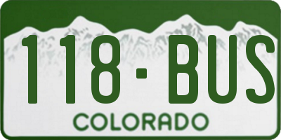 CO license plate 118BUS
