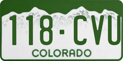 CO license plate 118CVU