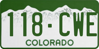 CO license plate 118CWE