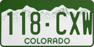 CO license plate 118CXW