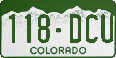 CO license plate 118DCU