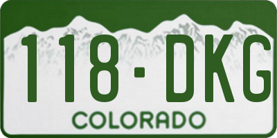 CO license plate 118DKG