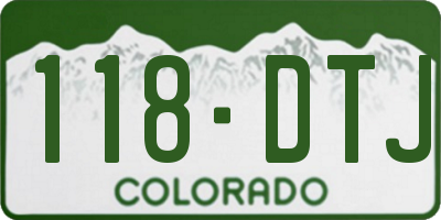 CO license plate 118DTJ