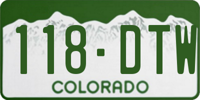 CO license plate 118DTW