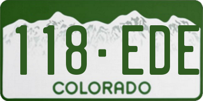 CO license plate 118EDE