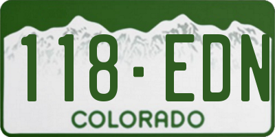 CO license plate 118EDN