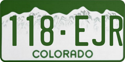 CO license plate 118EJR