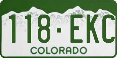 CO license plate 118EKC
