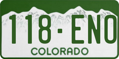 CO license plate 118ENO