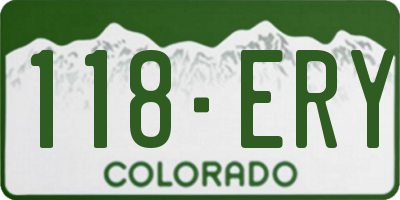 CO license plate 118ERY