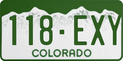 CO license plate 118EXY