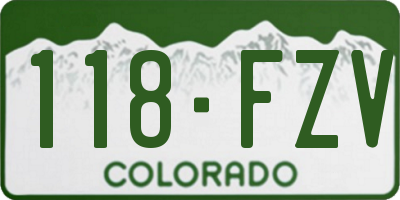 CO license plate 118FZV