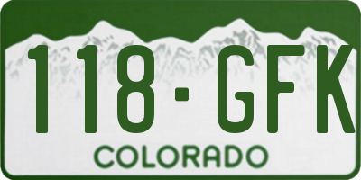 CO license plate 118GFK