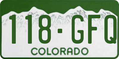 CO license plate 118GFQ