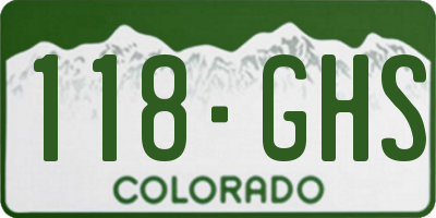CO license plate 118GHS