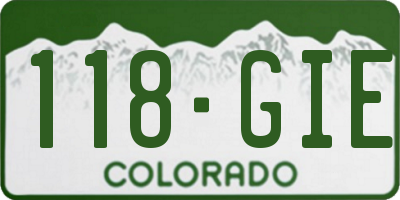 CO license plate 118GIE