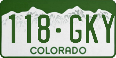 CO license plate 118GKY