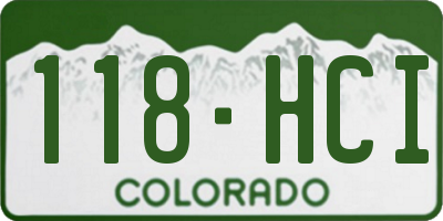 CO license plate 118HCI