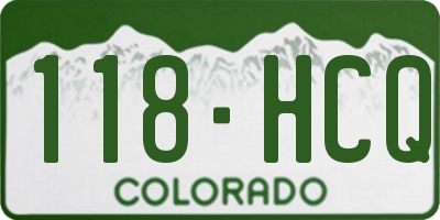 CO license plate 118HCQ