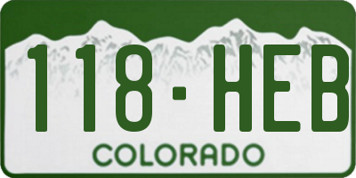 CO license plate 118HEB