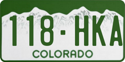 CO license plate 118HKA
