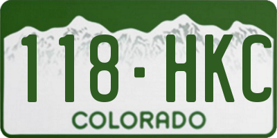 CO license plate 118HKC