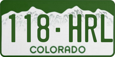 CO license plate 118HRL