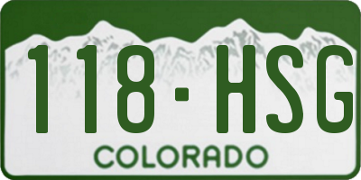 CO license plate 118HSG