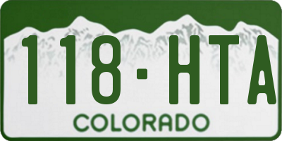 CO license plate 118HTA