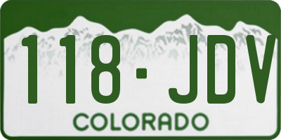 CO license plate 118JDV