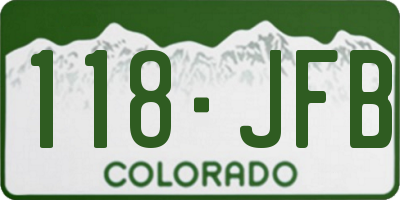 CO license plate 118JFB