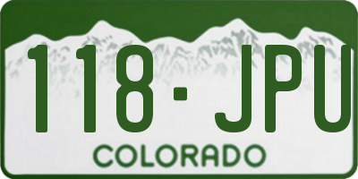 CO license plate 118JPU