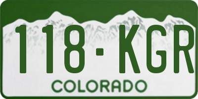 CO license plate 118KGR