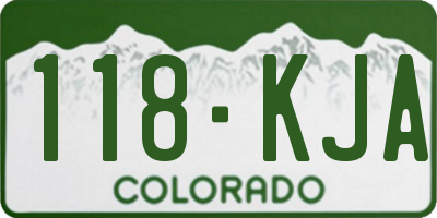 CO license plate 118KJA