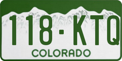 CO license plate 118KTQ