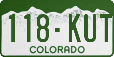 CO license plate 118KUT