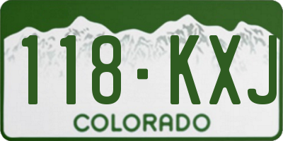 CO license plate 118KXJ